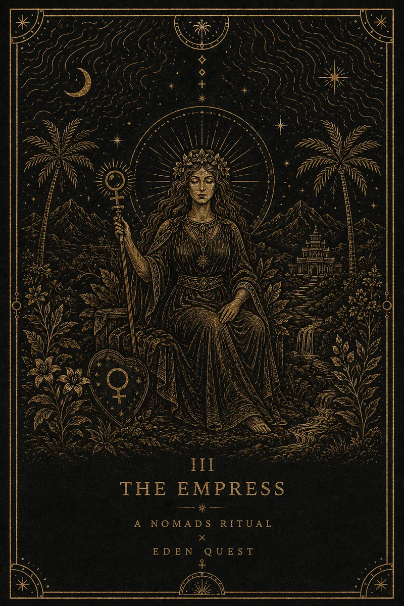 The Empress — A Nomads Ritual × Eden Quest tarot artwork